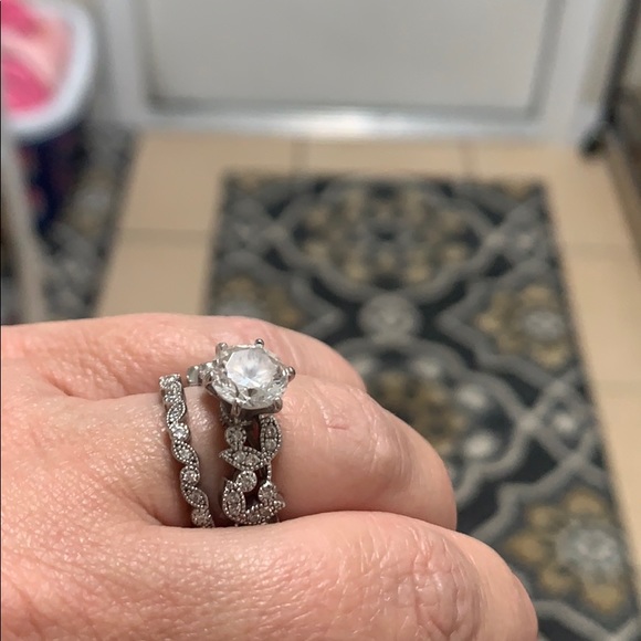 Wedding ring set. Sterling silver. - Picture 5 of 6